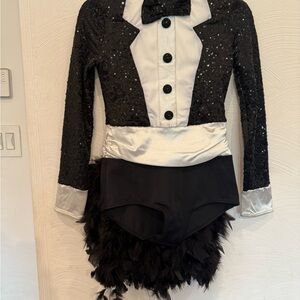 Weissman Black and White Dance Costume with Tailcoat